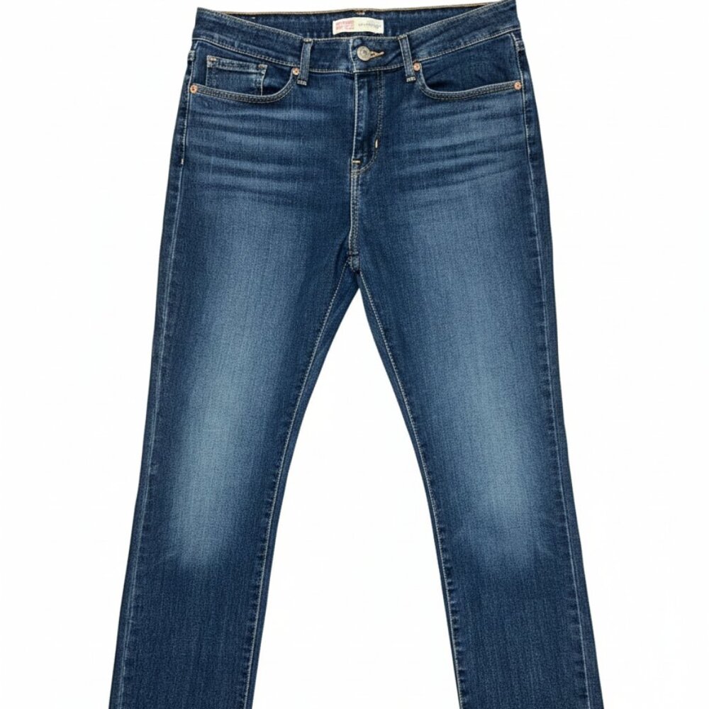 Levi Strauss Signature Mid Rise Straight Cut Blue Denim Jeans - Size 6